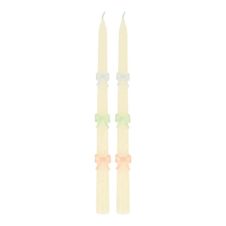 PASTEL BOW TAPER CANDLES Bonjour Fête  Bonjour Fete - Party Supplies