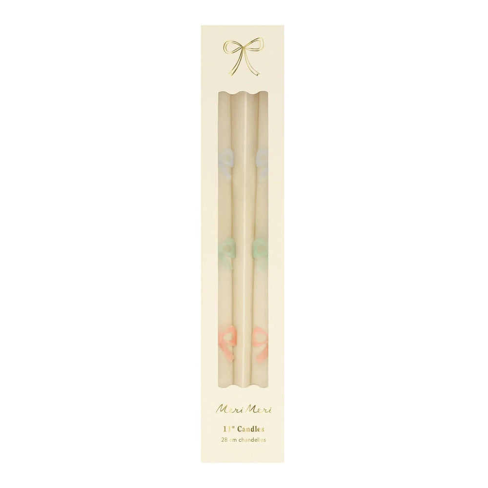 PASTEL BOW TAPER CANDLES Bonjour Fête  Bonjour Fete - Party Supplies