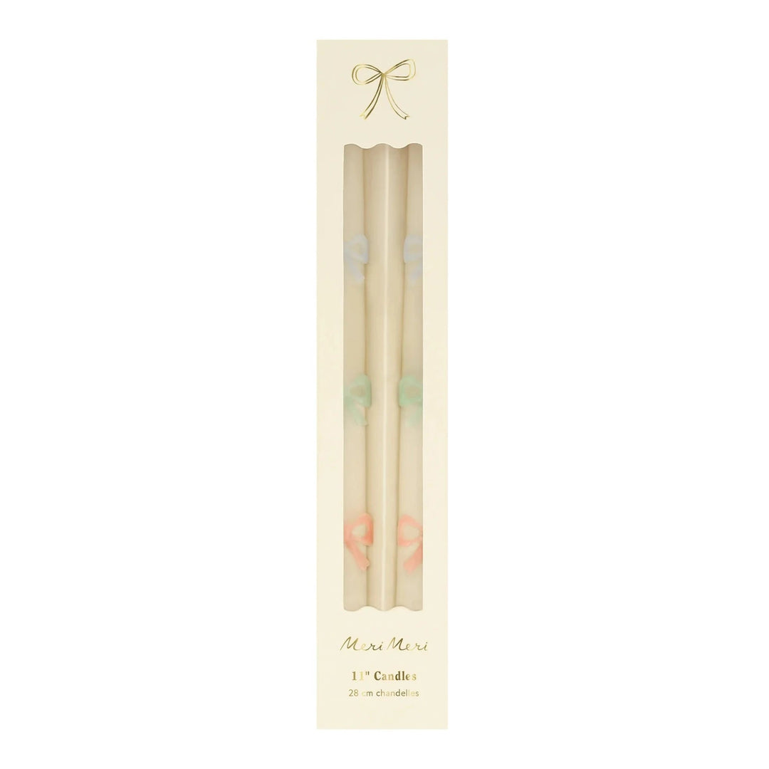 PASTEL BOW TAPER CANDLES Bonjour Fête  Bonjour Fete - Party Supplies