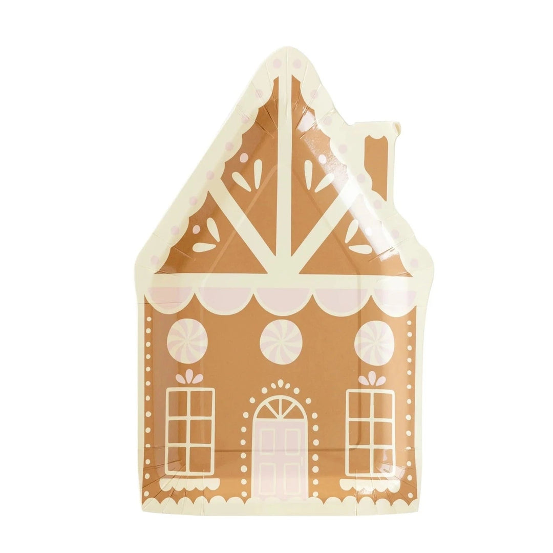 Pastel Gingerbread House Plates Bonjour Fete Party Supplies Christmas Holiday Party Supplies