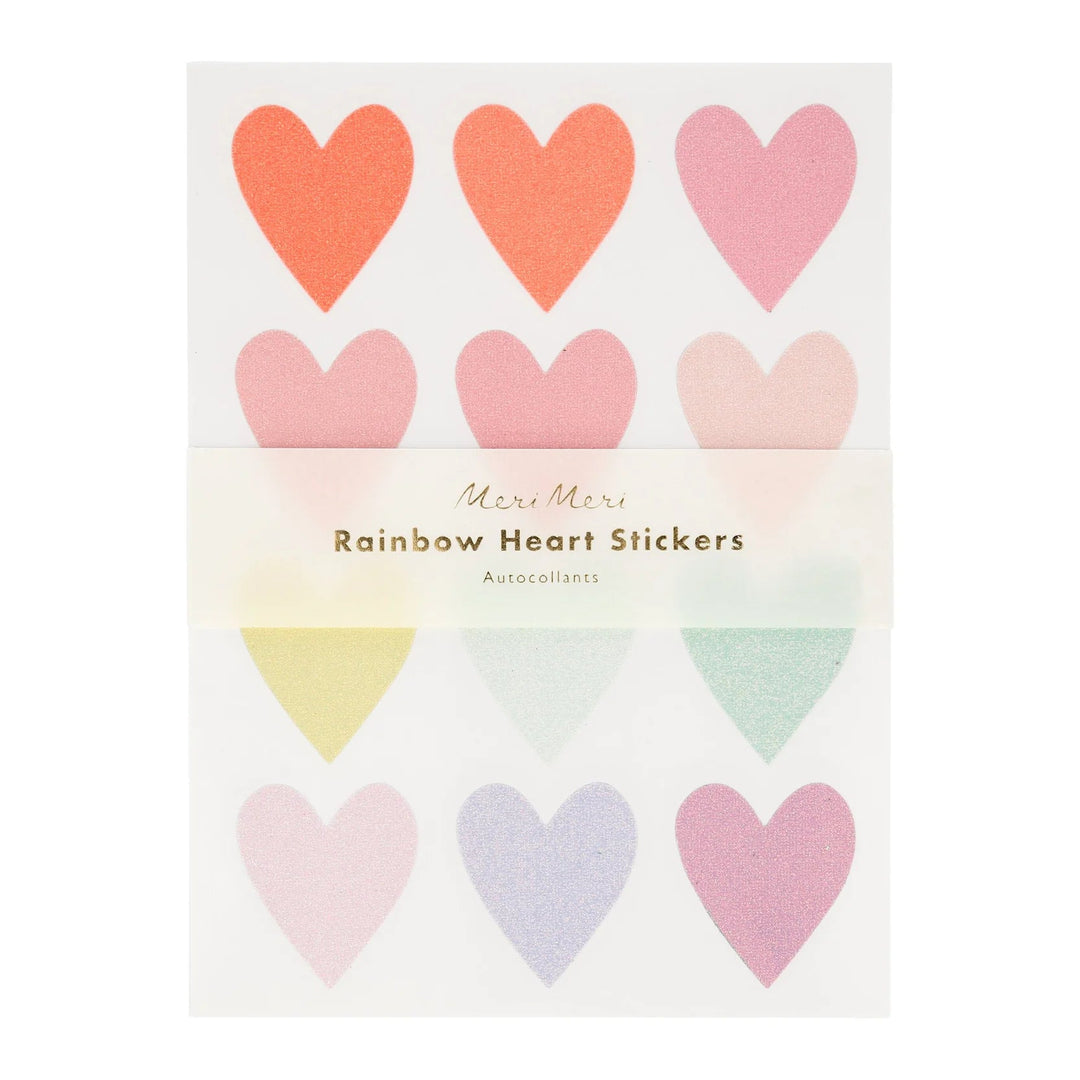 Pastel Heart Shaped Glitter Stickers Bonjour Fete Party Supplies Valentine's Day Party Supplies