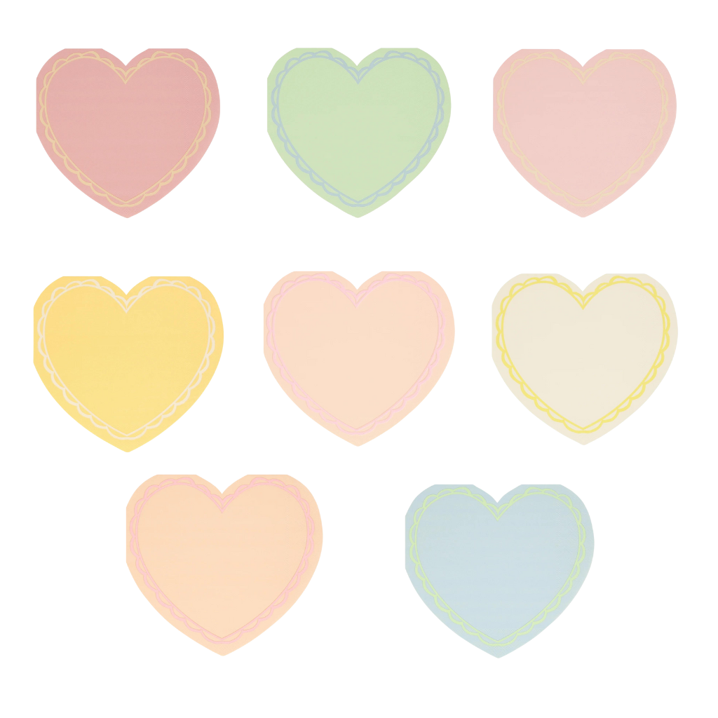 Pastel Heart Shaped Napkins Bonjour Fete Party Supplies Valentine's Day Party Supplies