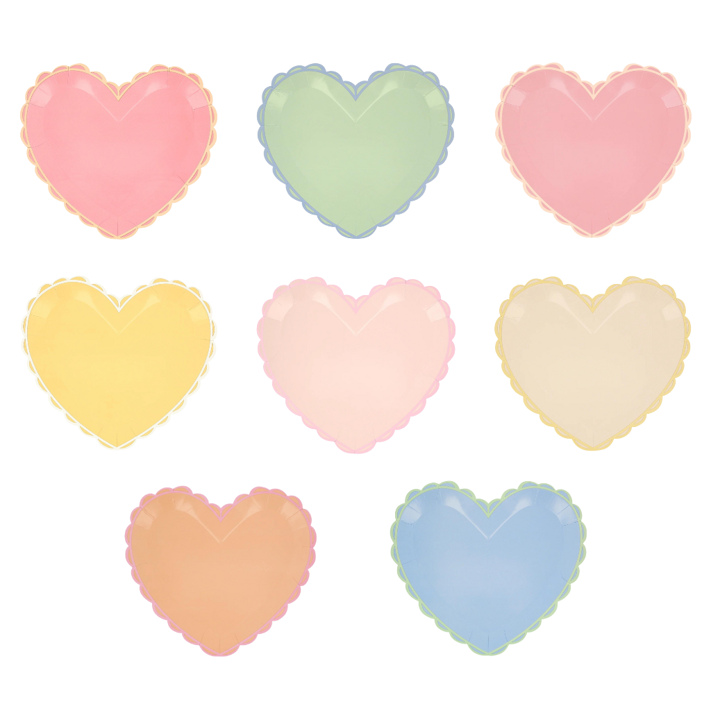 Pastel Heart Shaped Plates Bonjour Fete Party Supplies Valentine's Day Party Supplies