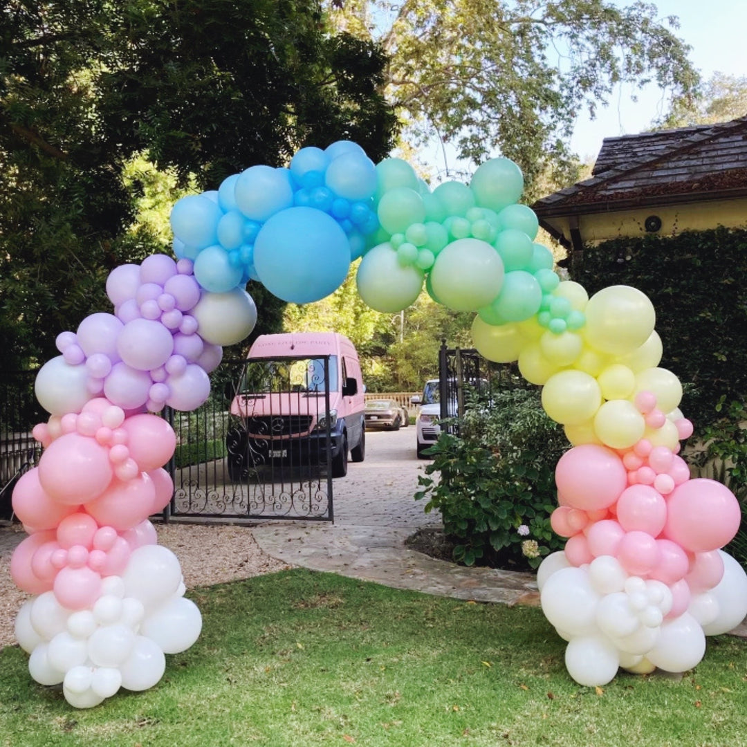 Pastel balloon garland pastel rainbow balloon arch decoration - Los Angeles balloon installation