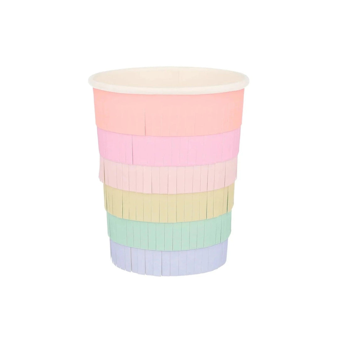 PASTEL RAINBOW FRINGE CUPS Meri Meri Cups Bonjour Fete - Party Supplies