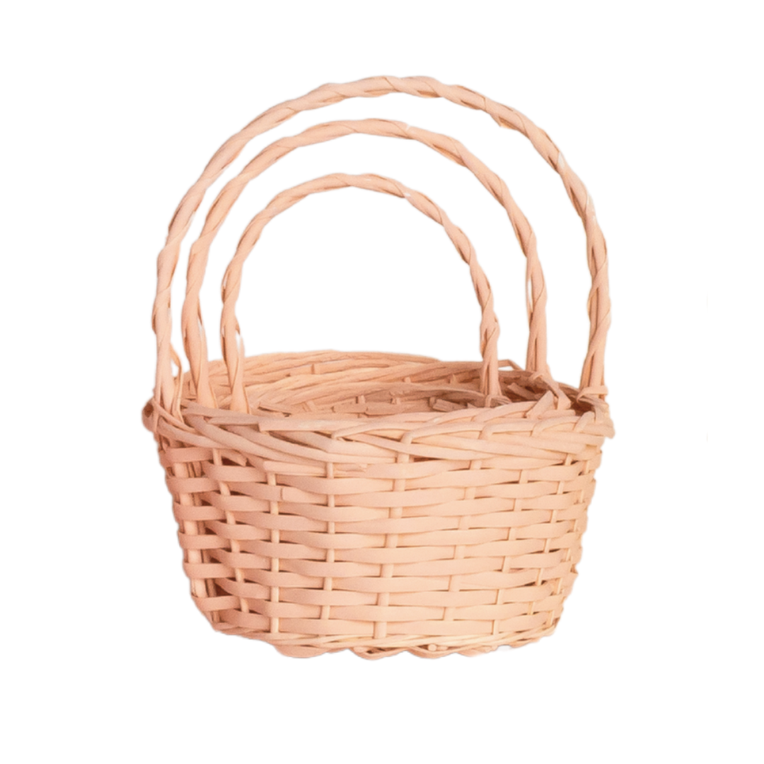 PEACH WICKER EASTER BASKET One Hundred 80 Degrees Easter Baskets PEACH WICKER EASTER BASKET Bonjour Fete - Party Supplies