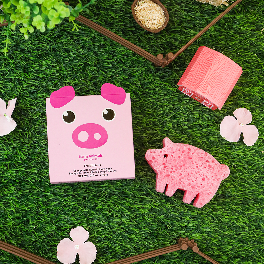Peggy Pig | Farm Animals Spongellé Body Wash Infused Buffer Peggy Pig | Farm Animals Bonjour Fete - Party Supplies