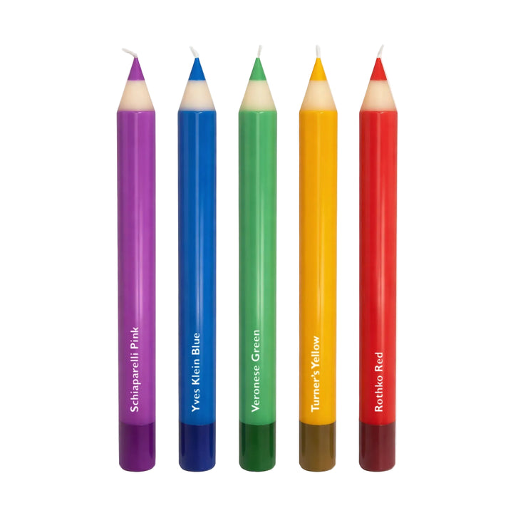Pencil Taper Candles – Multicolor (5 pack) - Bonjour Fête 
