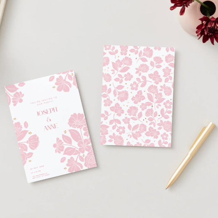 PETAL PINK ELEGANT FLORAL DIGITAL PARTY INVITATION DOWNLOAD Bonjour Fête PETAL PINK ELEGANT FLORAL DIGITAL PARTY INVITATION DOWNLOAD Bonjour Fete - Party Supplies