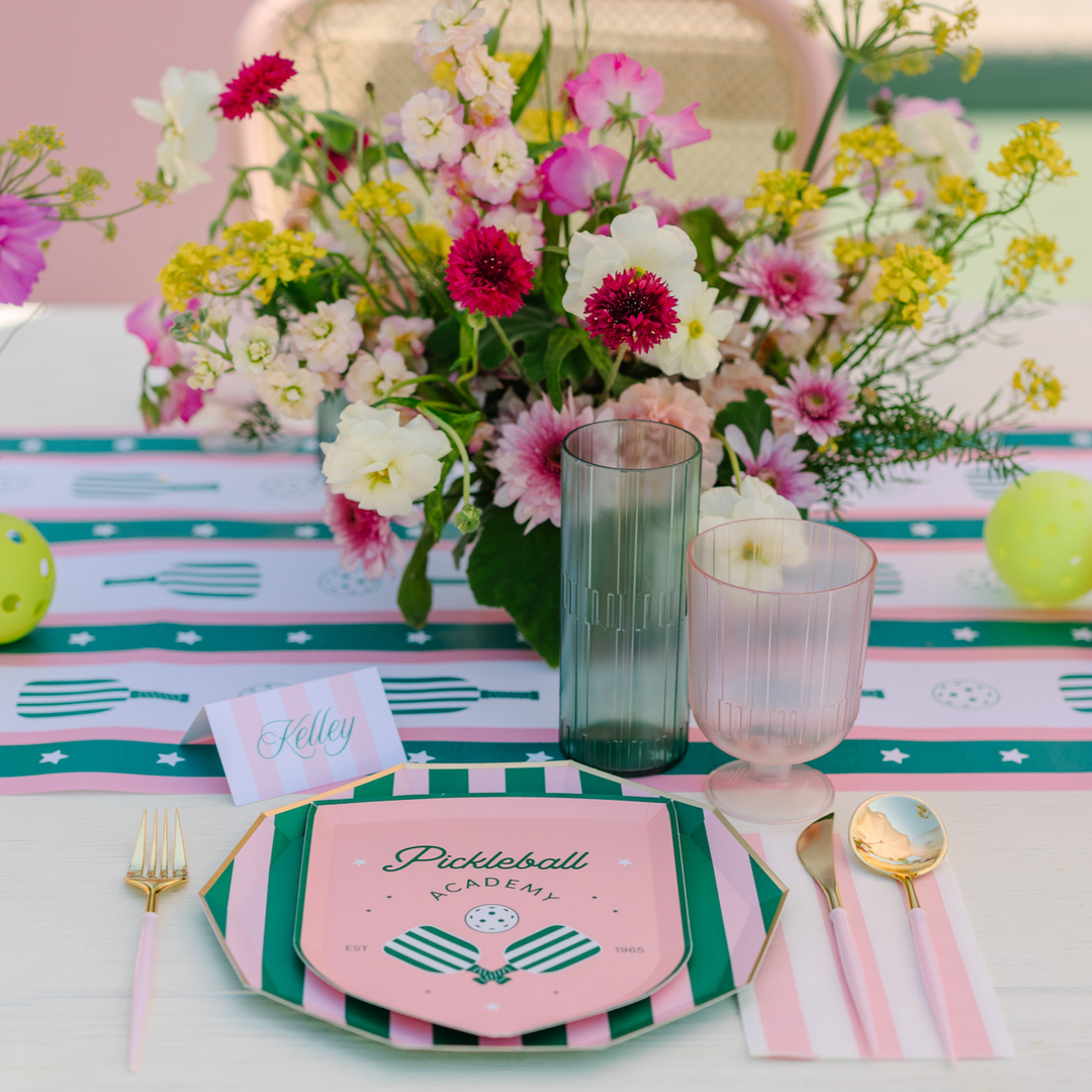 PETAL PINK SIGNATURE CABANA STRIPE GUEST TOWELS Bonjour Fete Napkins PETAL PINK SIGNATURE CABANA STRIPE GUEST TOWELS Bonjour Fete - Party Supplies