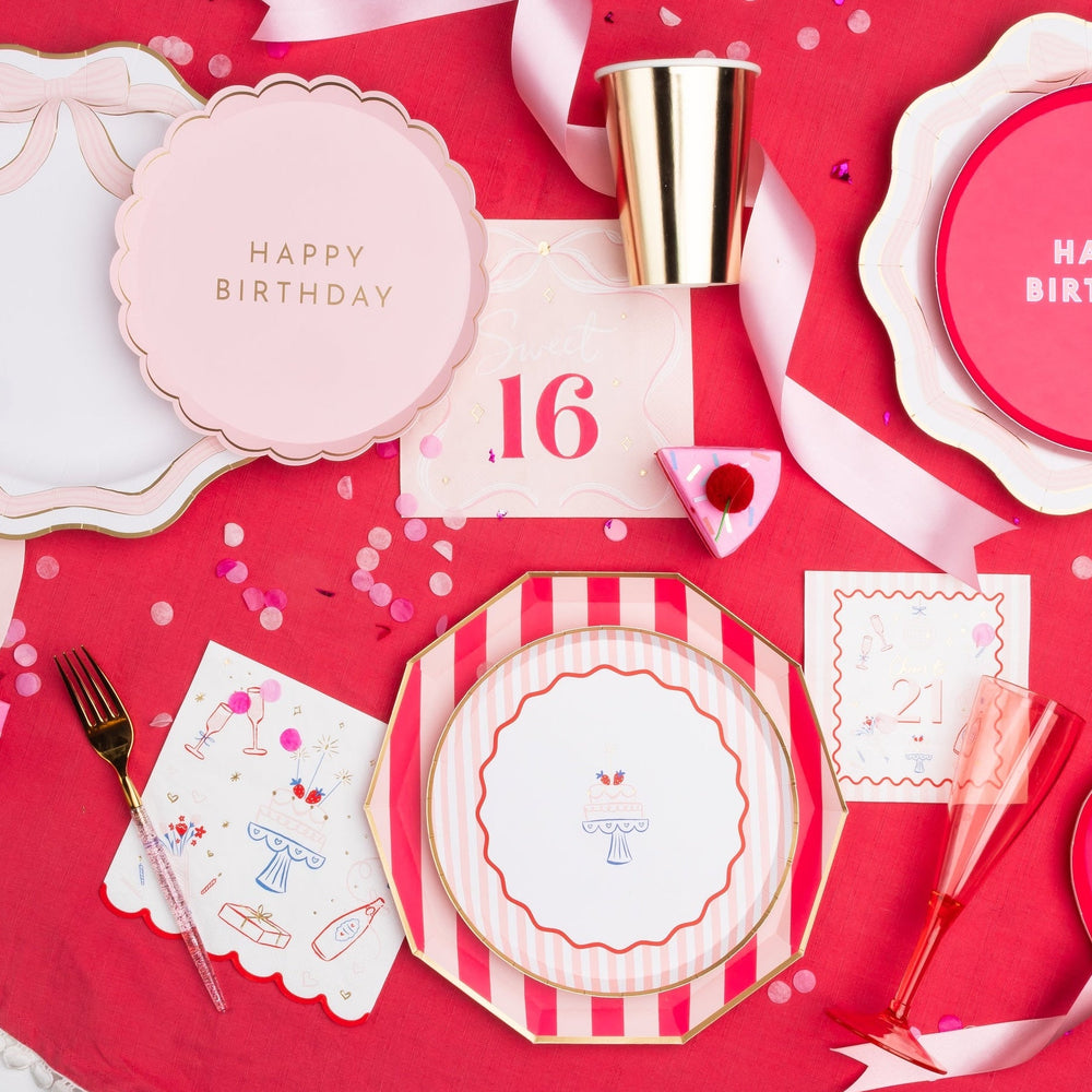 SWEET 16 BOW LARGE NAPKINS Bonjour Fete Napkins SWEET 16 BOW LARGE NAPKINS Bonjour Fete - Party Supplies