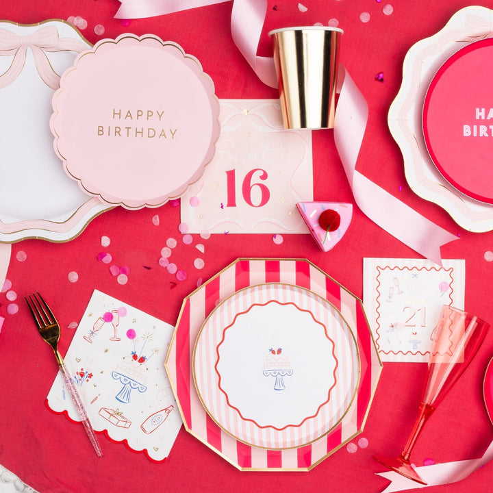 SWEET 16 BOW LARGE NAPKINS Bonjour Fete Napkins SWEET 16 BOW LARGE NAPKINS Bonjour Fete - Party Supplies