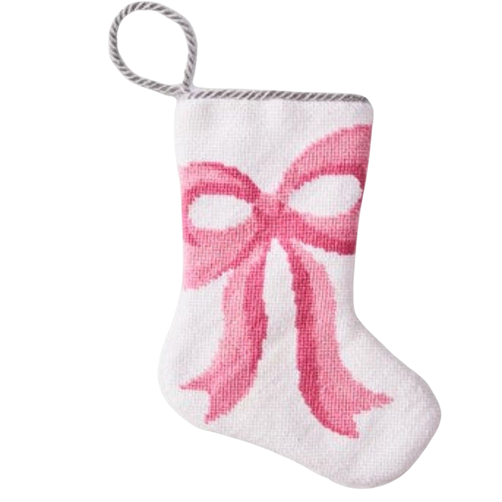 PINK BOW BAUBLE STOCKING Bauble Stockings Bauble Stockings Bonjour Fete - Party Supplies