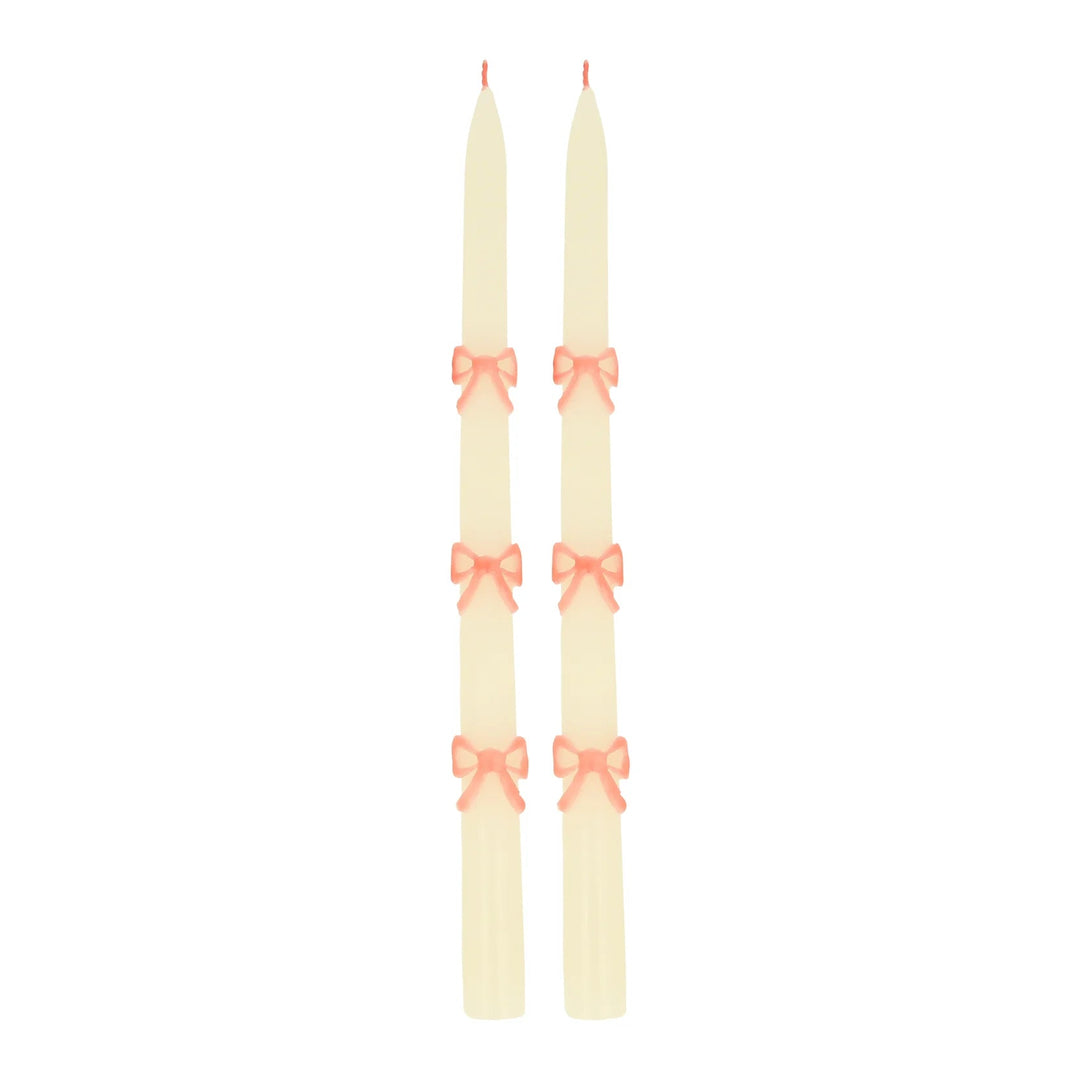 Pink Bow Taper Candles Bonjour Fete Party Supplies Home Candles