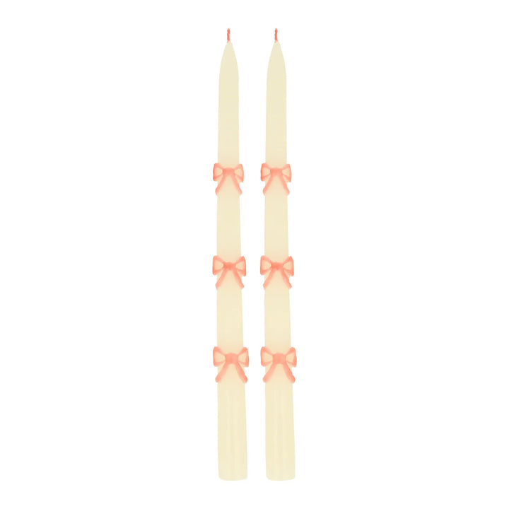 Pink Bow Taper Candles Bonjour Fete Party Supplies Home Candles