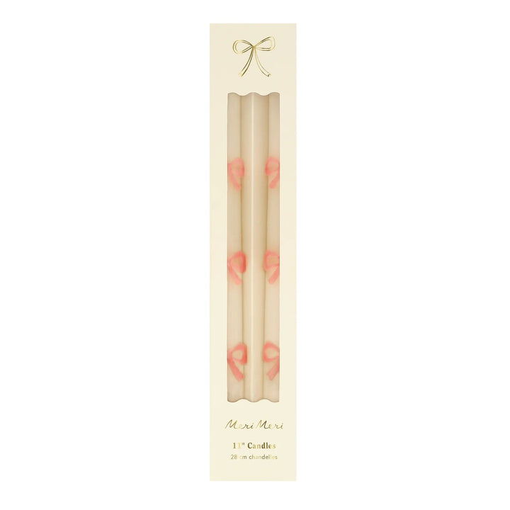 Pink Bow Taper Candles Bonjour Fete Party Supplies Home Candles