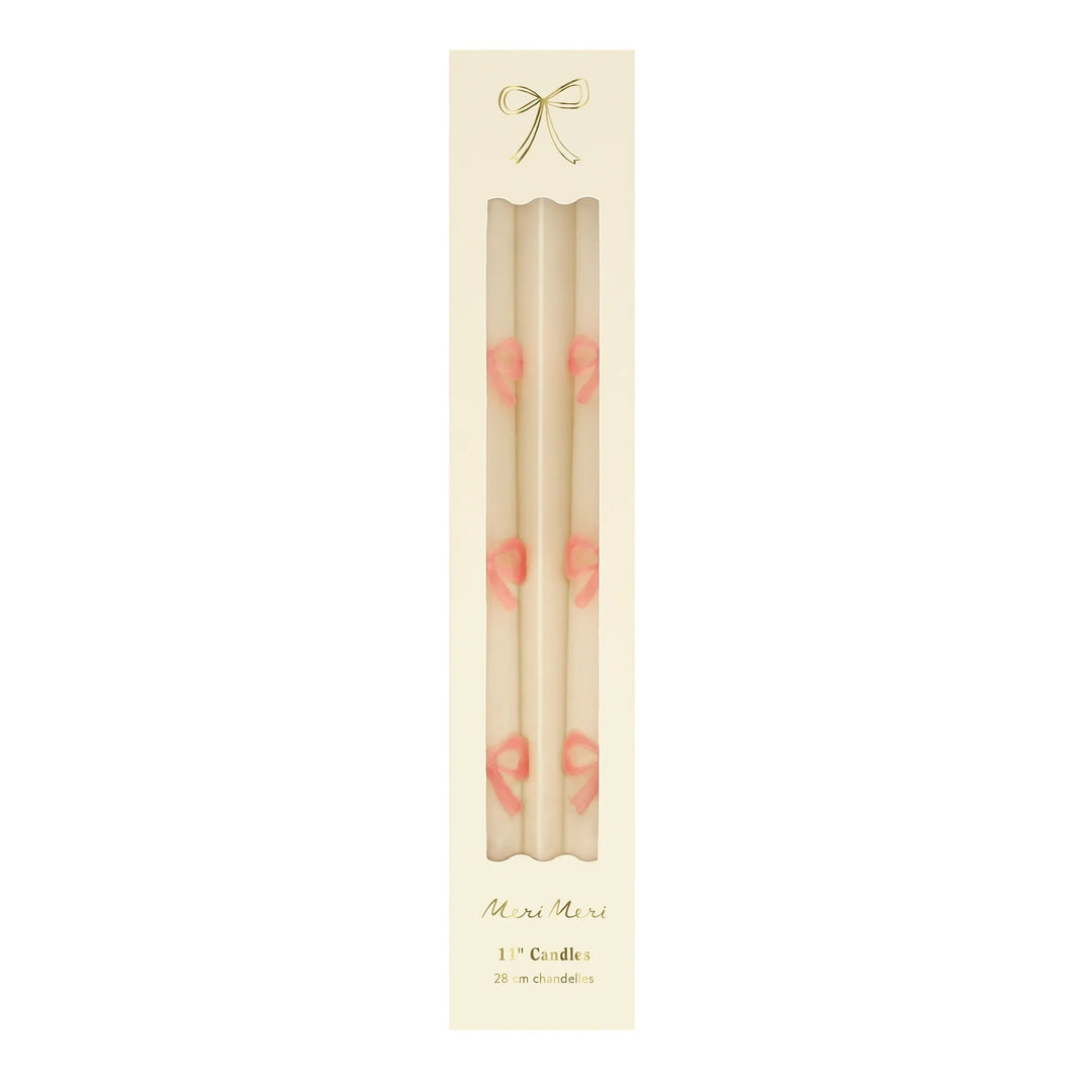 Pink Bow Taper Candles Bonjour Fete Party Supplies Home Candles