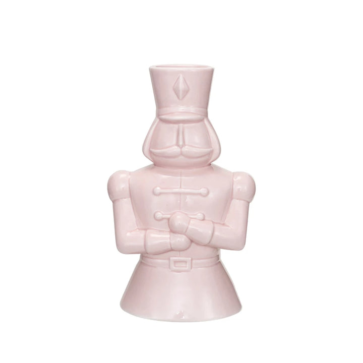 PINK CERAMIC SOLDIER VASE Creative Co-op Christmas Holiday Kitchen & Entertaining Bonjour Fete - Party Supplies