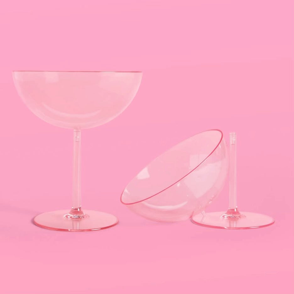 Pink Coupe Set Bonjour Fete Party Supplies Drinkware