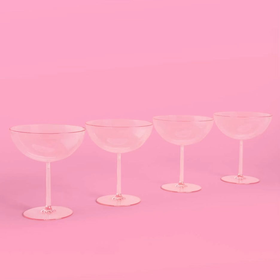Pink Coupe Set Bonjour Fete Party Supplies Drinkware