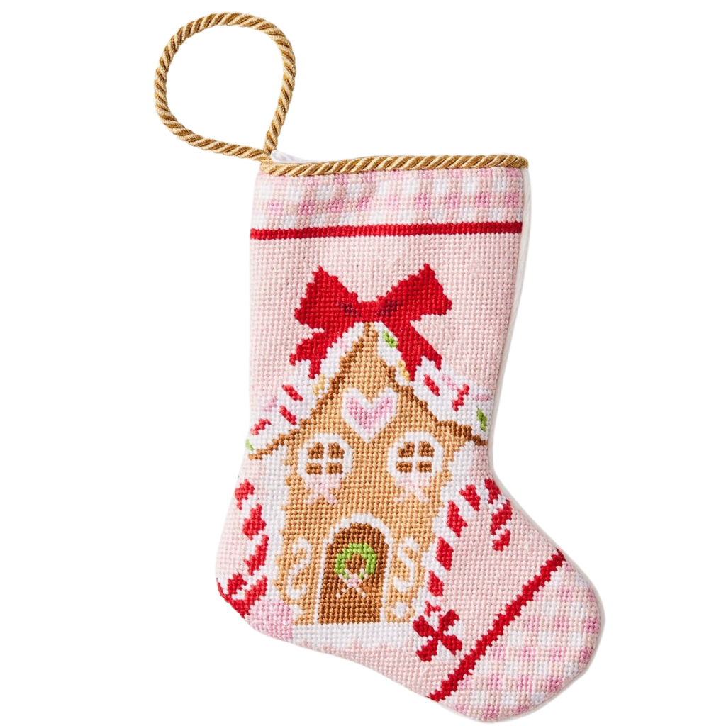 Pink Gingerbread House Bauble Stocking Bonjour Fete Party Supplies Tree Skirts & Stockings