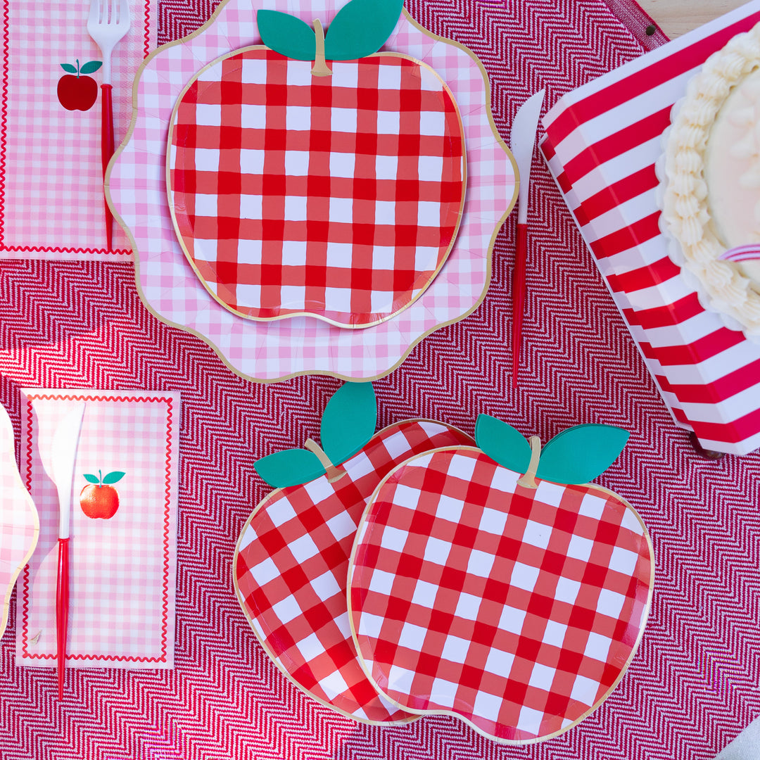 Pink Back to School Apple Napkin-Bonjour Fete Party Supplies