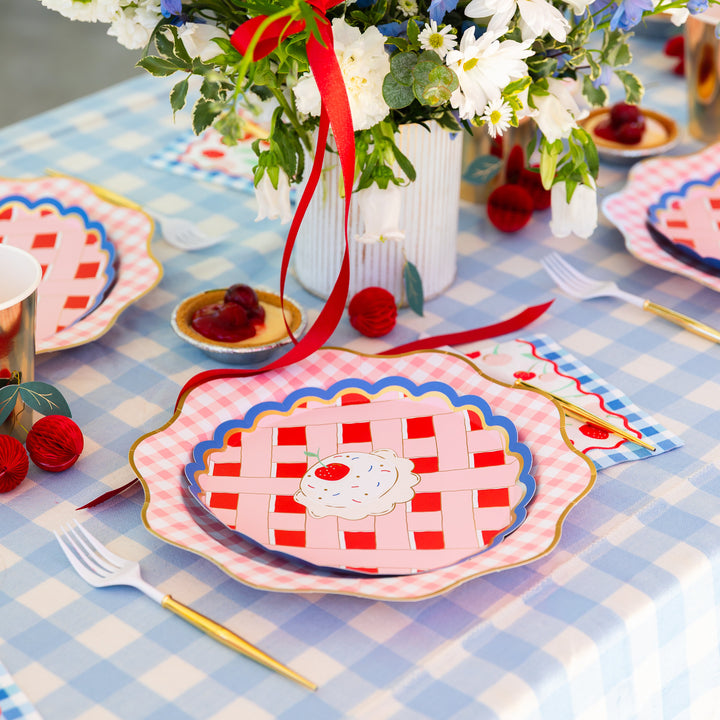 Patriotic Cherry Pie Gingham Party- Bonjour Fete Party Supplies