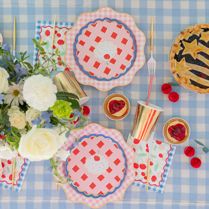 Patriotic Cherry Pie Gingham Party- Bonjour Fete Party Supplies