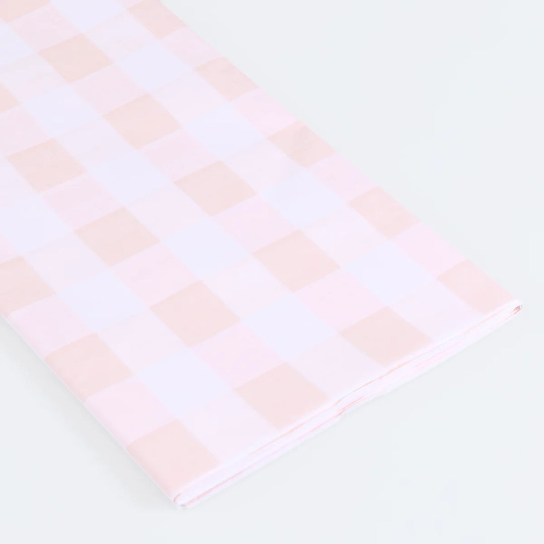 Pink Gingham Paper Tablecloth