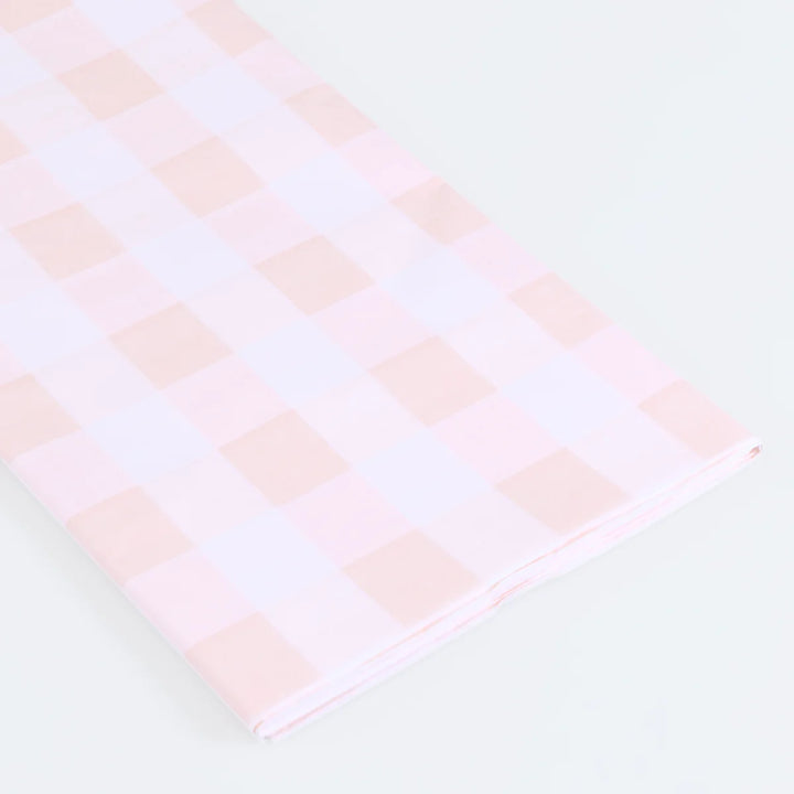 Pink Gingham Paper Tablecloth