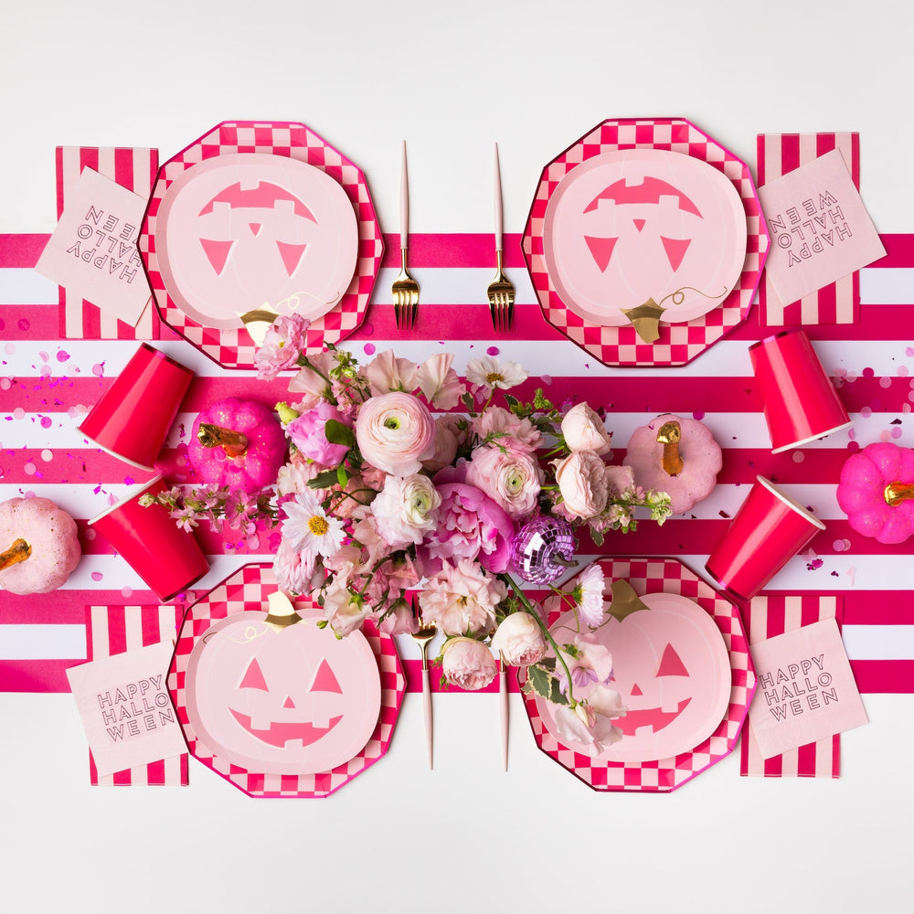 HAUTE PINK SIGNATURE CABANA STRIPE TABLE RUNNER Bonjour Fête Table Covers & Placemats HAUTE PINK SIGNATURE CABANA STRIPE TABLE RUNNER Bonjour Fete - Party Supplies