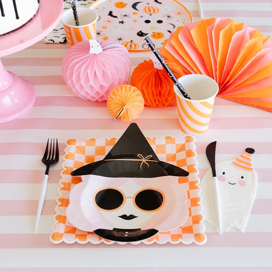 PINK WITCH SHAPED PLATES My Mind’s Eye 0 Faire Bonjour Fete - Party Supplies