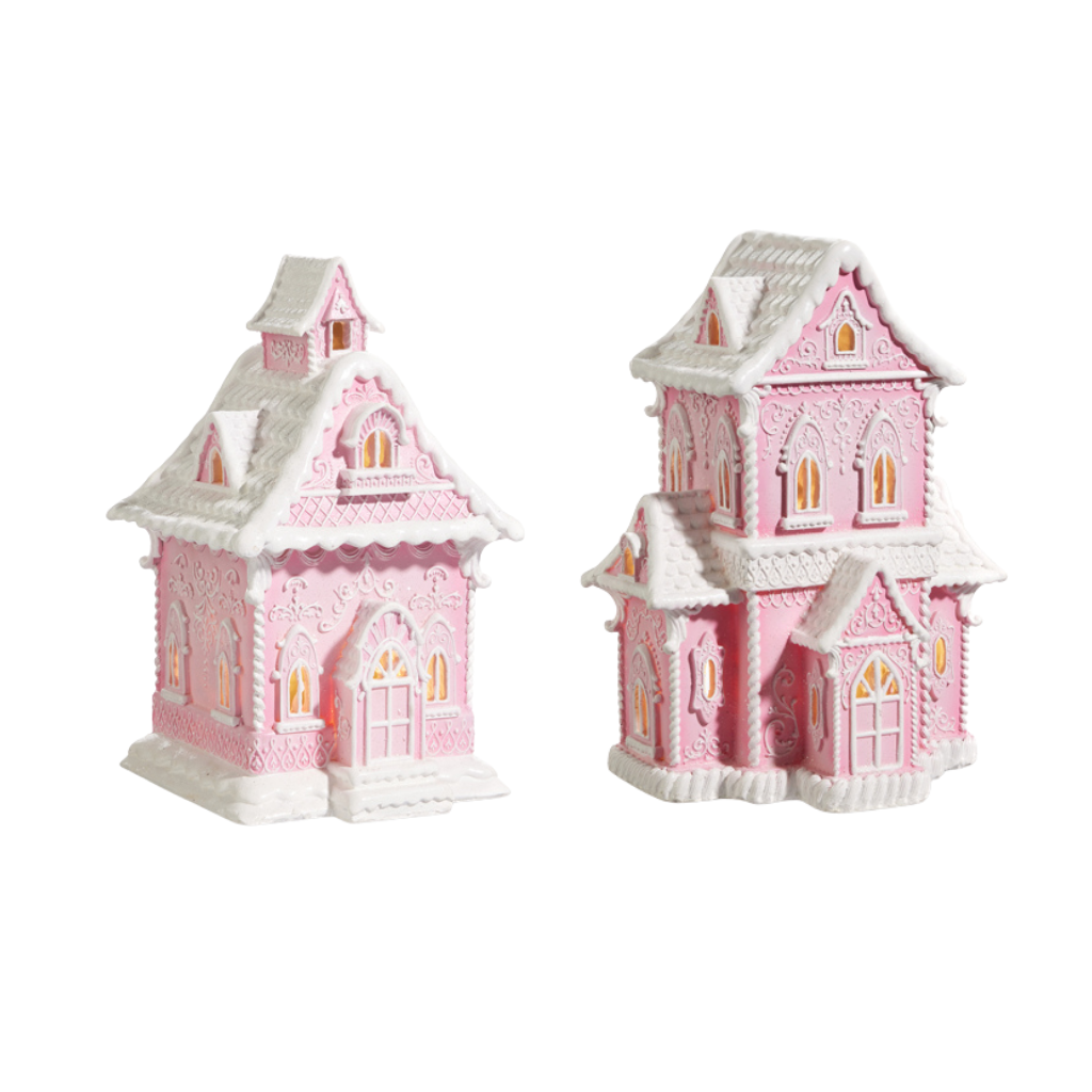 Pink Light Up Gingerbread House Bonjour Fete Party Supplies Christmas Village