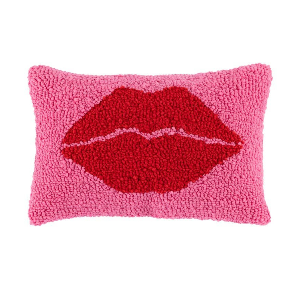 PINK LIPS HOOK PILLOW Shiraleah Bonjour Fete - Party Supplies