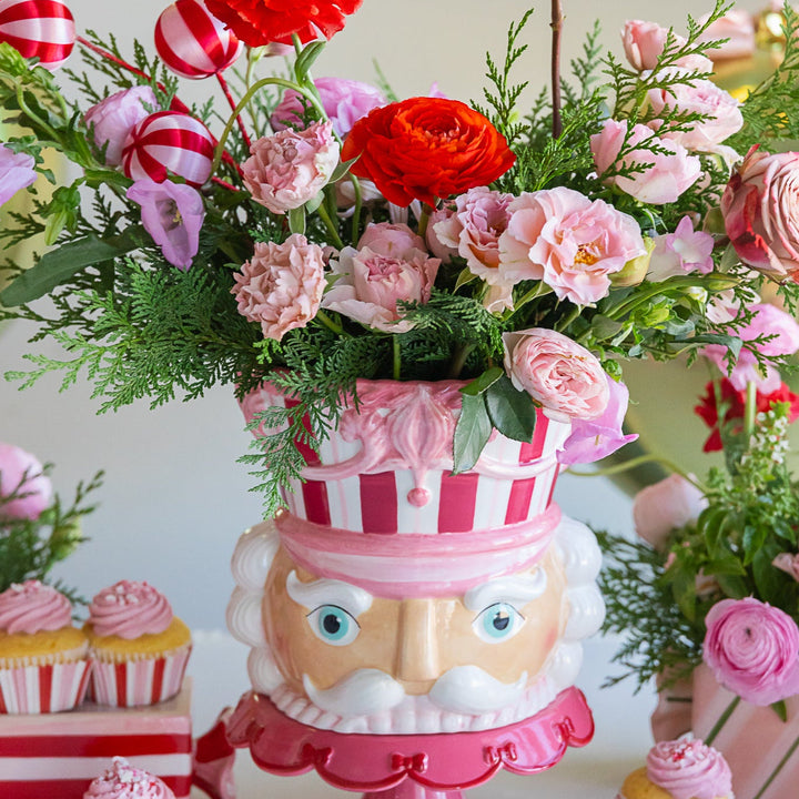 PINK NUTCRACKER COOKIE JAR December Diamonds Christmas Baking PINK NUTCRACKER COOKIE JAR Bonjour Fete - Party Supplies