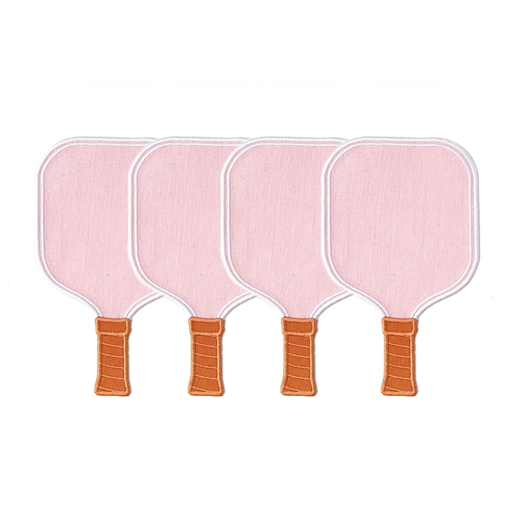 Pink Pickleball Paddle Linen Cocktail Napkins Bonjour Fete Party Supplies Sports Party