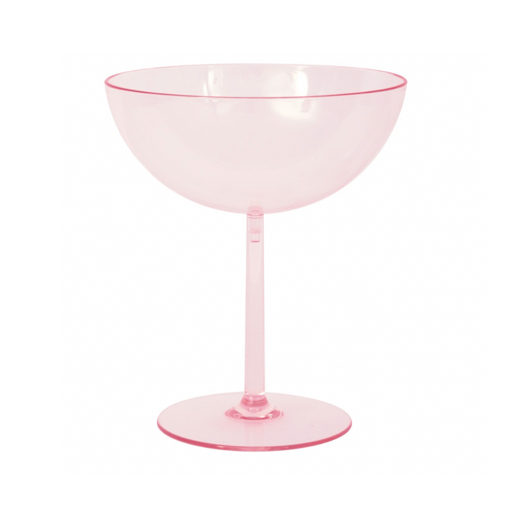 PINK PLASTIC COUPE GLASSES Unique Drinkware & Bar Bonjour Fete - Party Supplies