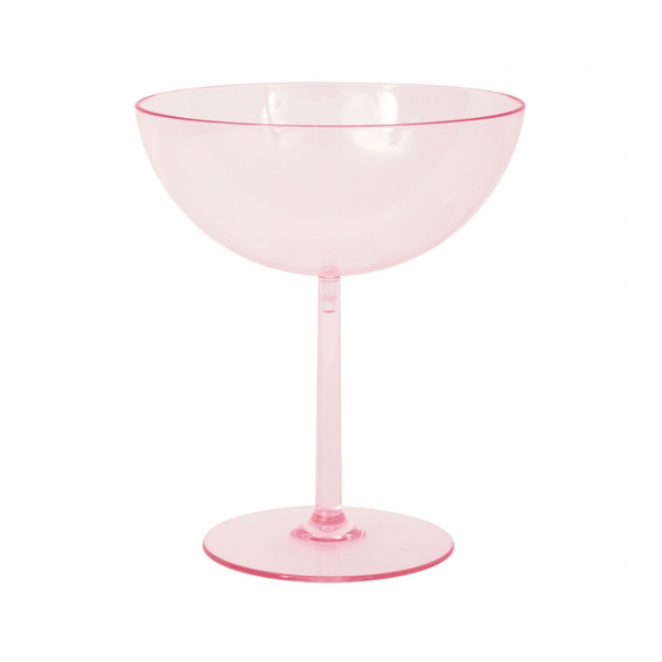 PINK PLASTIC COUPE GLASSES Bonjour Fete