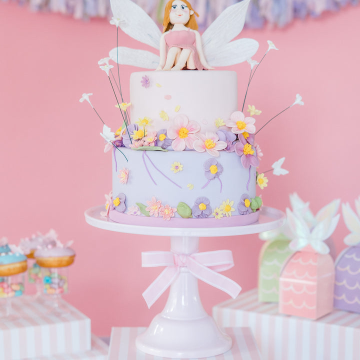 LARGE PETAL PINK PEDESTAL MELAMINE CAKE STAND Bonjour Fete Cake Stand LARGE PETAL PINK PEDESTAL MELAMINE CAKE STAND Bonjour Fete - Party Supplies