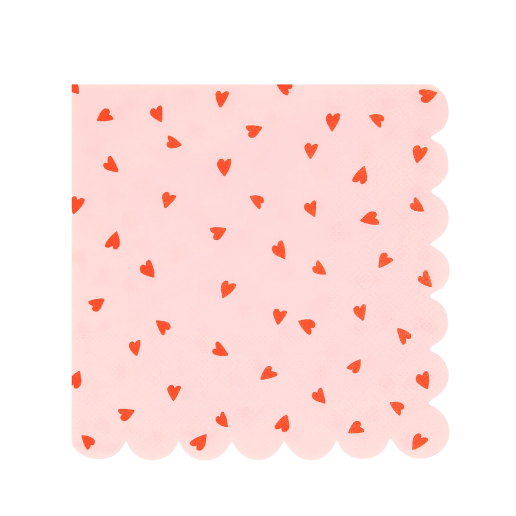 White Valentine's Scalloped Cocktail Napkins Bonjour Fete Party Supplies Valentine's Day Party Supplies