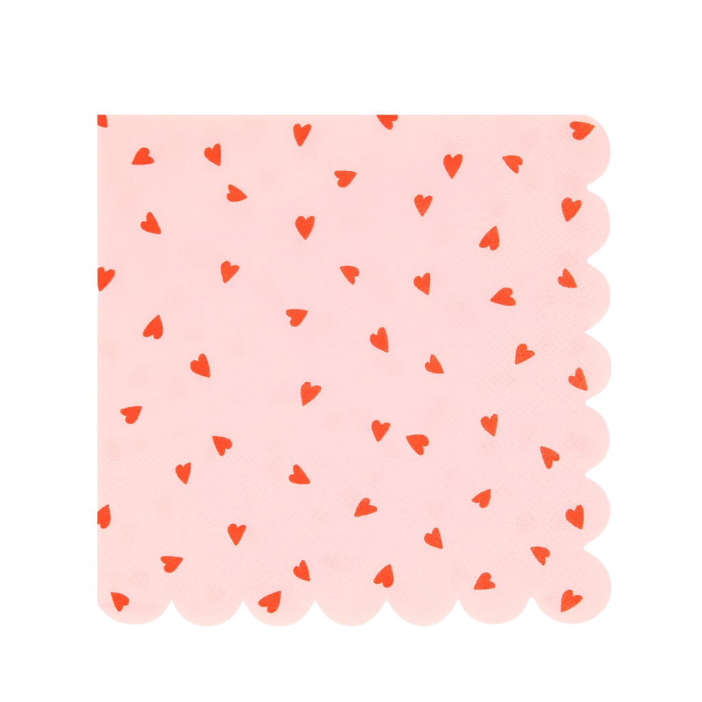 PINK VALENTINE'S SCALLOPED NAPKINS Meri Meri Bonjour Fete - Party Supplies