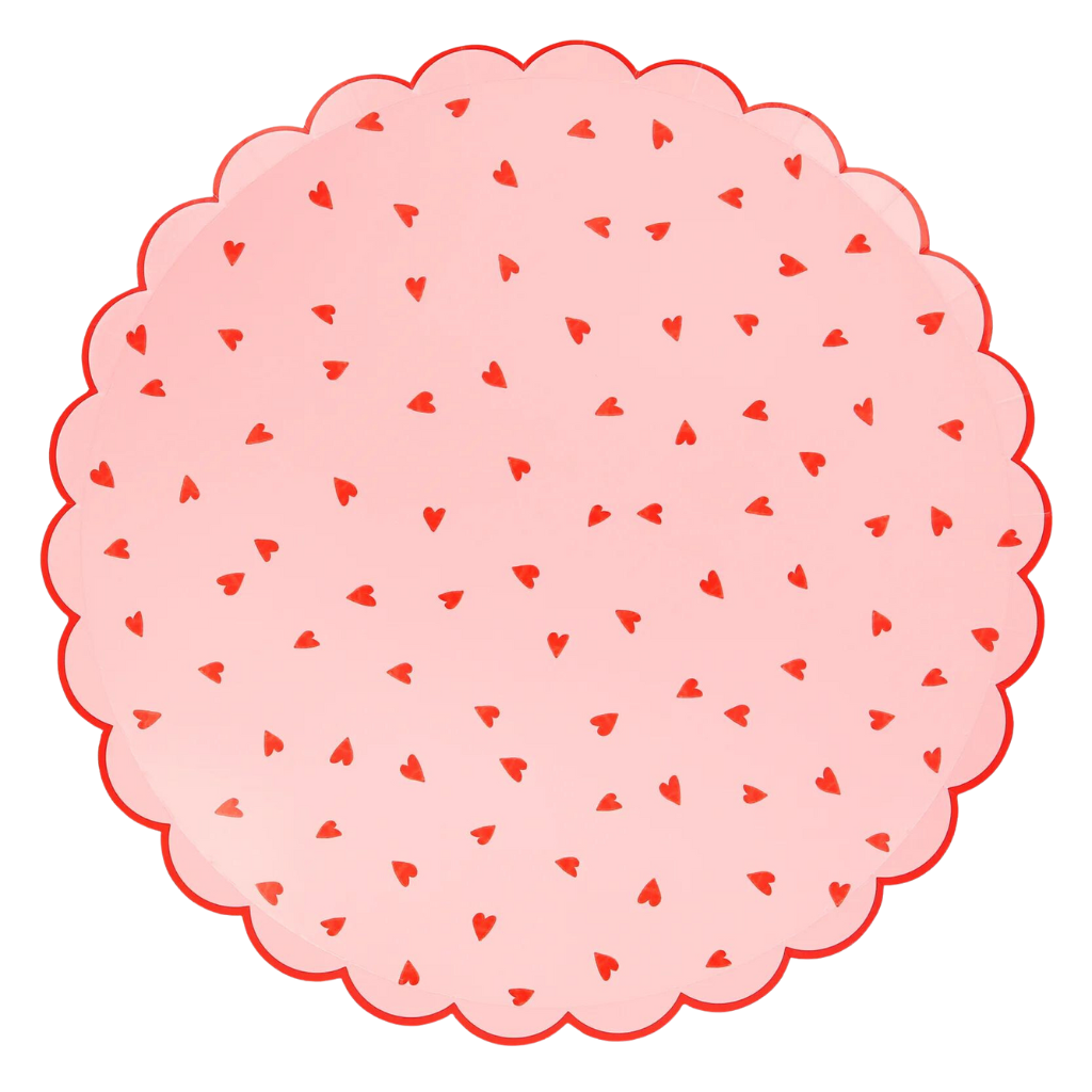 Pink Valentine's Scalloped Plates Bonjour Fete Party Supplies Valentine's Day Party Supplies