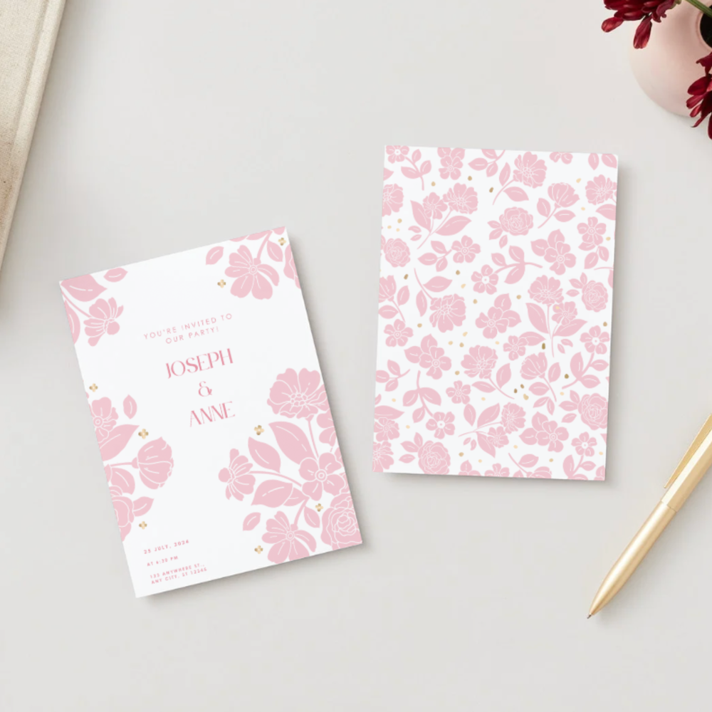 PETAL PINK ELEGANT FLORAL DIGITAL PARTY INVITATION DOWNLOAD Bonjour Fête PETAL PINK ELEGANT FLORAL DIGITAL PARTY INVITATION DOWNLOAD Bonjour Fete - Party Supplies