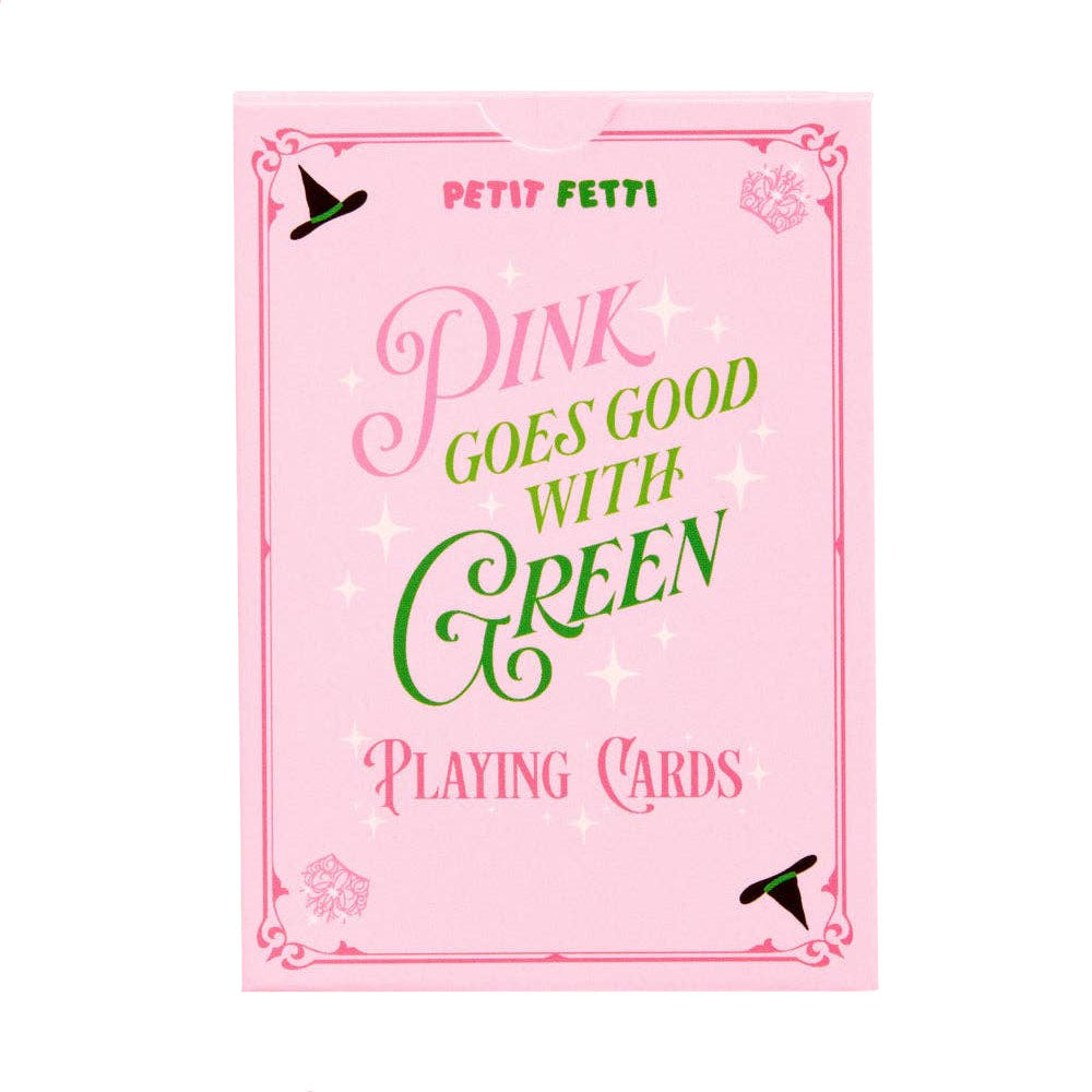 PINK GOES GOOD WITH GREE WICKED PLAYING CARDS xo, Fetti Playing Cards PINK GOES GOOD WITH GREE WICKED PLAYING CARDS Bonjour Fete - Party Supplies