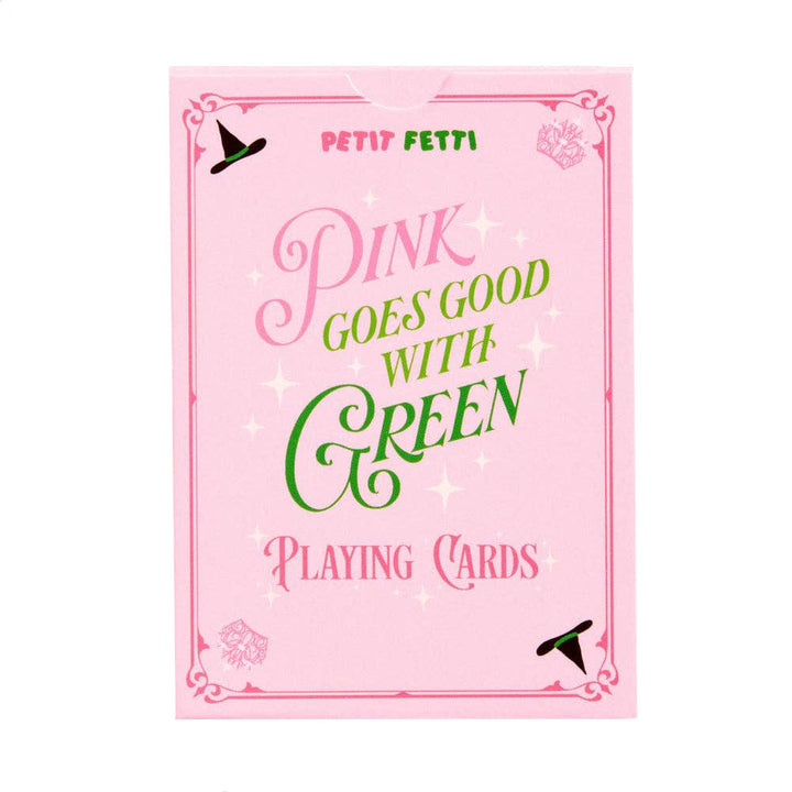 PINK GOES GOOD WITH GREE WICKED PLAYING CARDS xo, Fetti Playing Cards PINK GOES GOOD WITH GREE WICKED PLAYING CARDS Bonjour Fete - Party Supplies