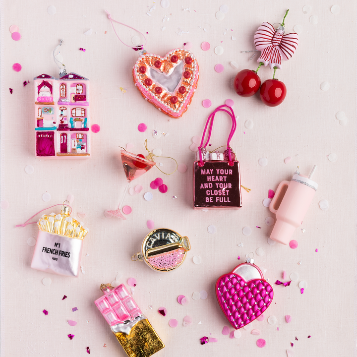 BOW AND CHERRIES GLASS ORNAMENT BY CODY FOSTER Cody Foster Co. Christmas Ornament BOW AND CHERRIES GLASS ORNAMENT BY CODY FOSTER Bonjour Fete - Party Supplies