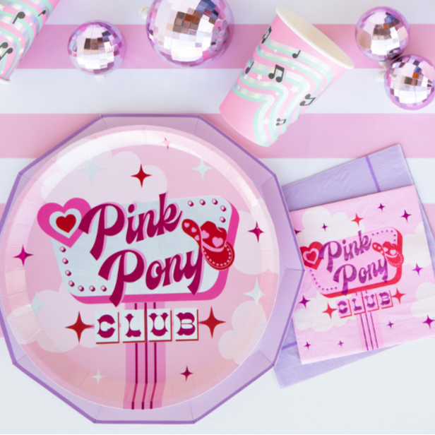 PINK PONY CLUB COCKTAIL NAPKINS xo, Fetti Napkins PINK PONY CLUB COCKTAIL NAPKINS Bonjour Fete - Party Supplies