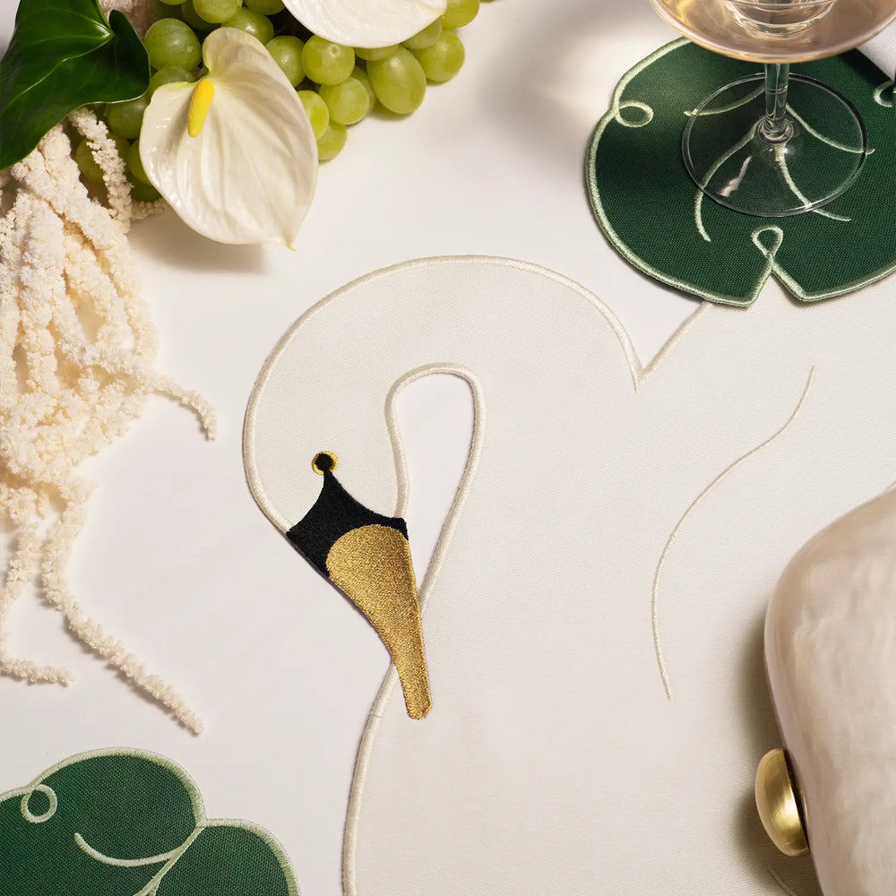 Octaevo Placemat - Swan (Set of 2) 54Celsius Placemats Octaevo Placemat - Swan (Set of 2) Bonjour Fete - Party Supplies