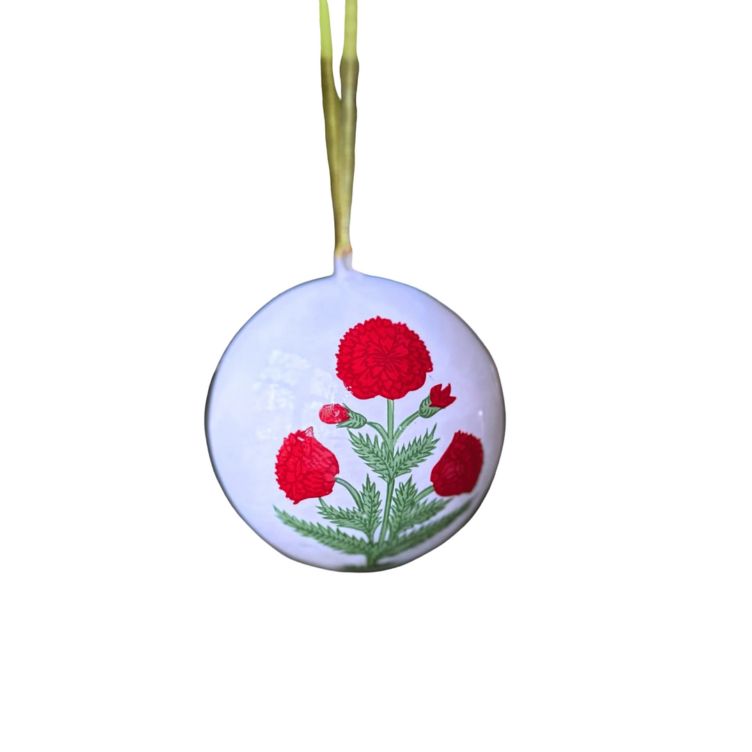 Poppy Red Christmas Ornament - Set of 3