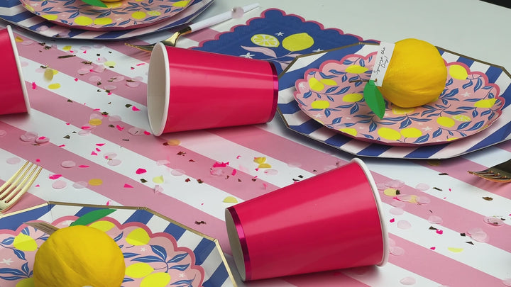 LEMON ZEST SMALL PLATES Bonjour Fete Plates LEMON ZEST SMALL PLATES Bonjour Fete - Party Supplies